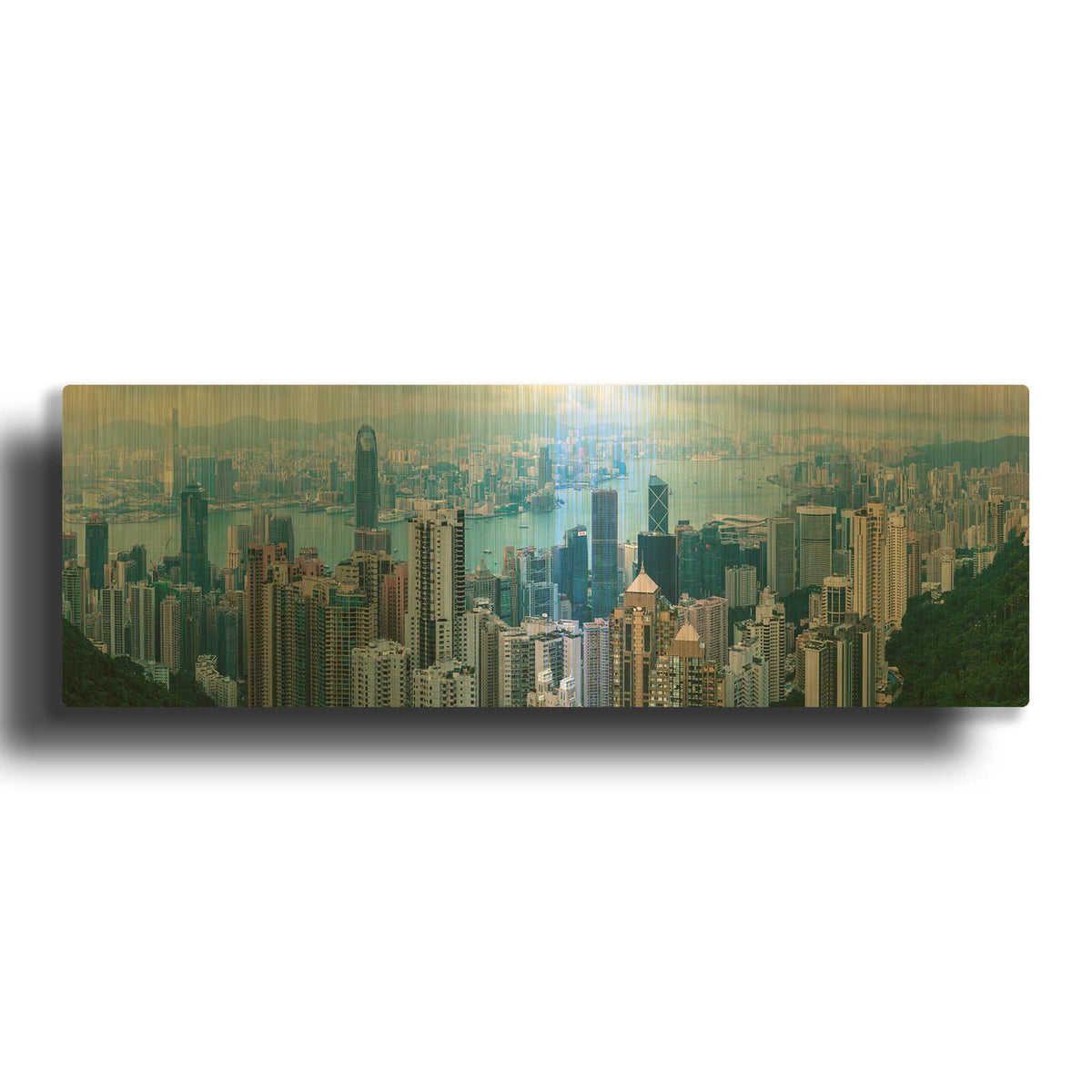 'Hong Kong Panorama' By Luxe Gold Metal Wall Art