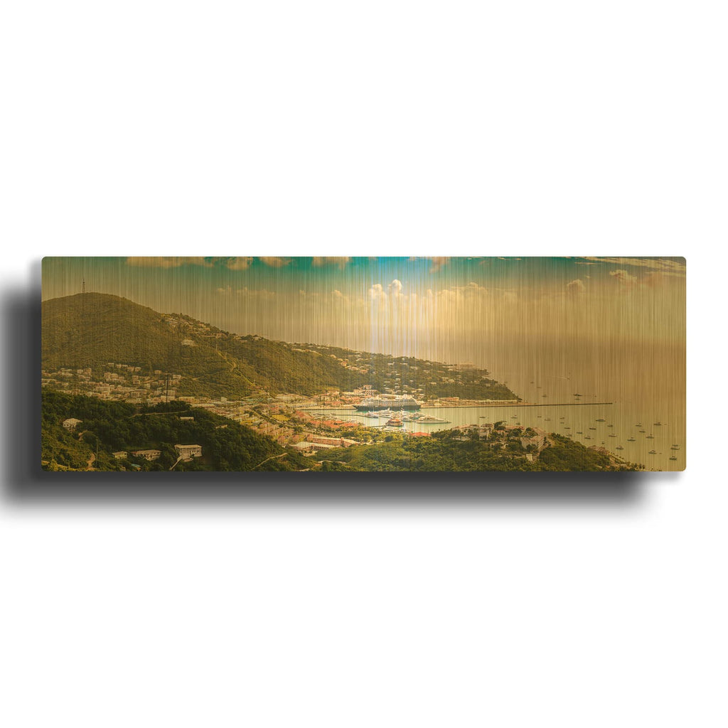 'Saint Thomas US Virgin Islands' By Luxe Gold Metal Wall Art