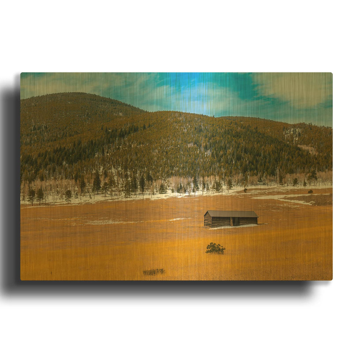'Colorado Barn' By Luxe Gold Metal Wall Art