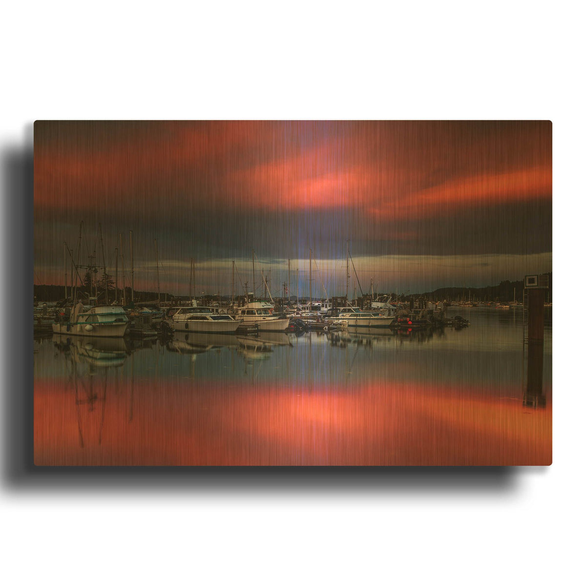 'Ganges Harbor Sunset' By Shawn/Corinne Severn Gold Metal Wall Art