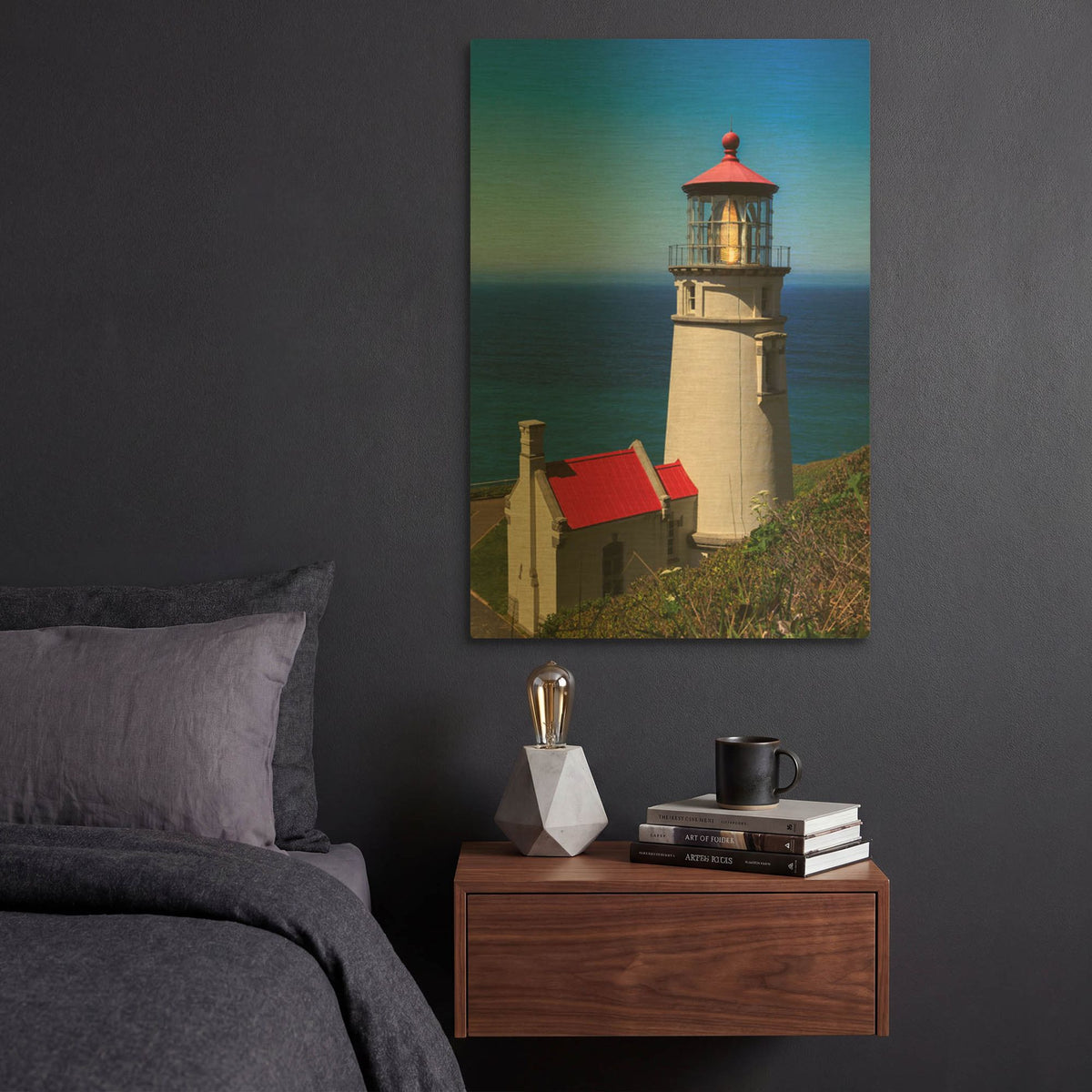 'Heceta Head Lighthouse' By Shawn/Corinne Severn Gold Metal Wall Art