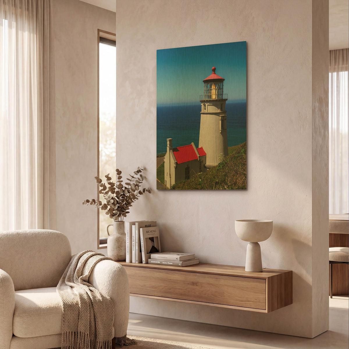 'Heceta Head Lighthouse' By Shawn/Corinne Severn Gold Metal Wall Art