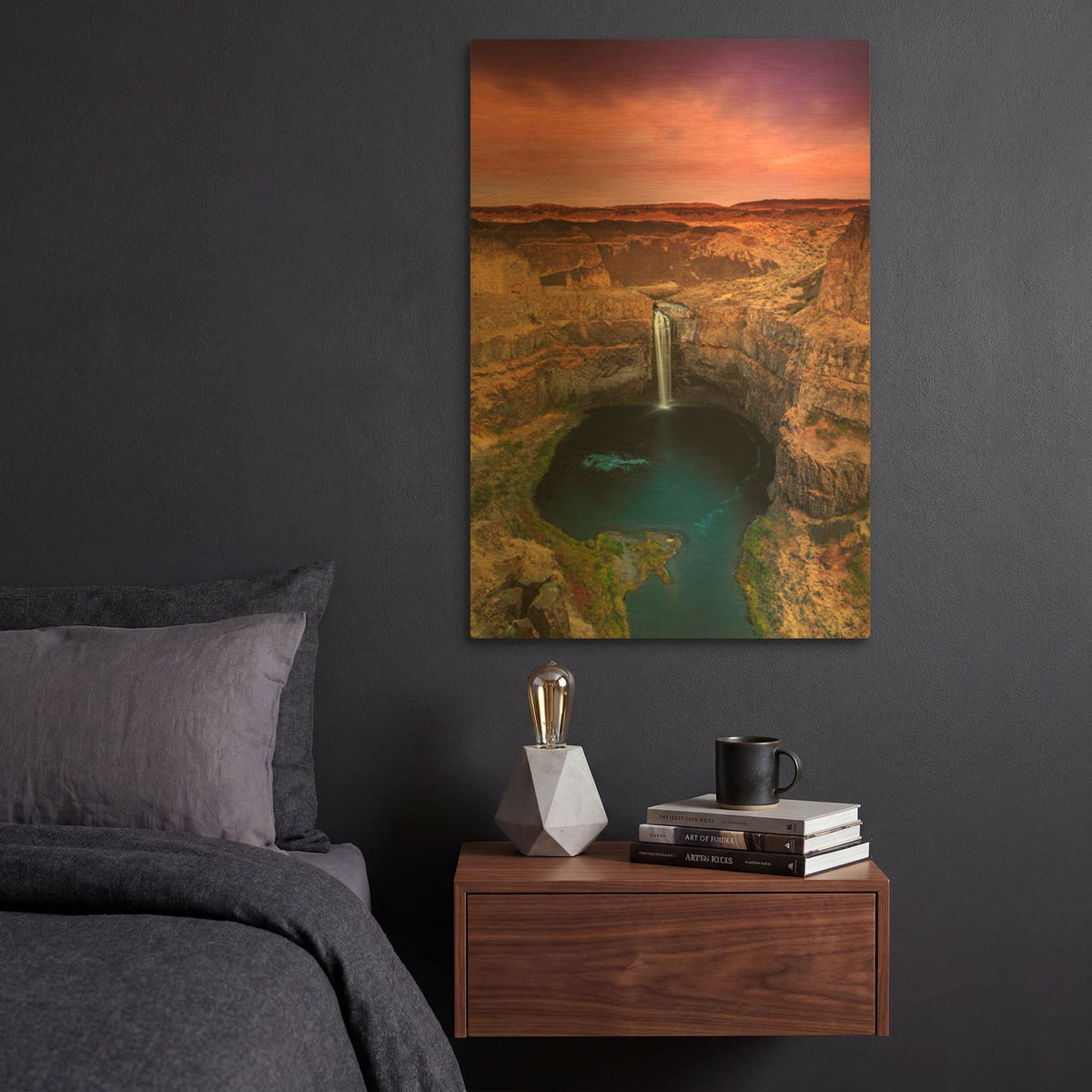 'Palouse Falls' By Shawn/Corinne Severn Gold Metal Wall Art