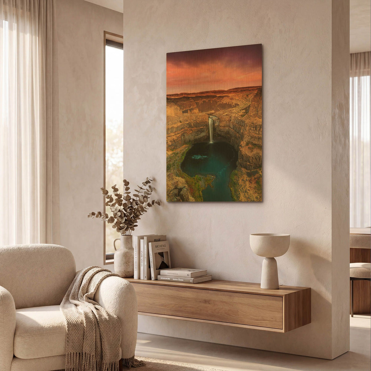 'Palouse Falls' By Shawn/Corinne Severn Gold Metal Wall Art