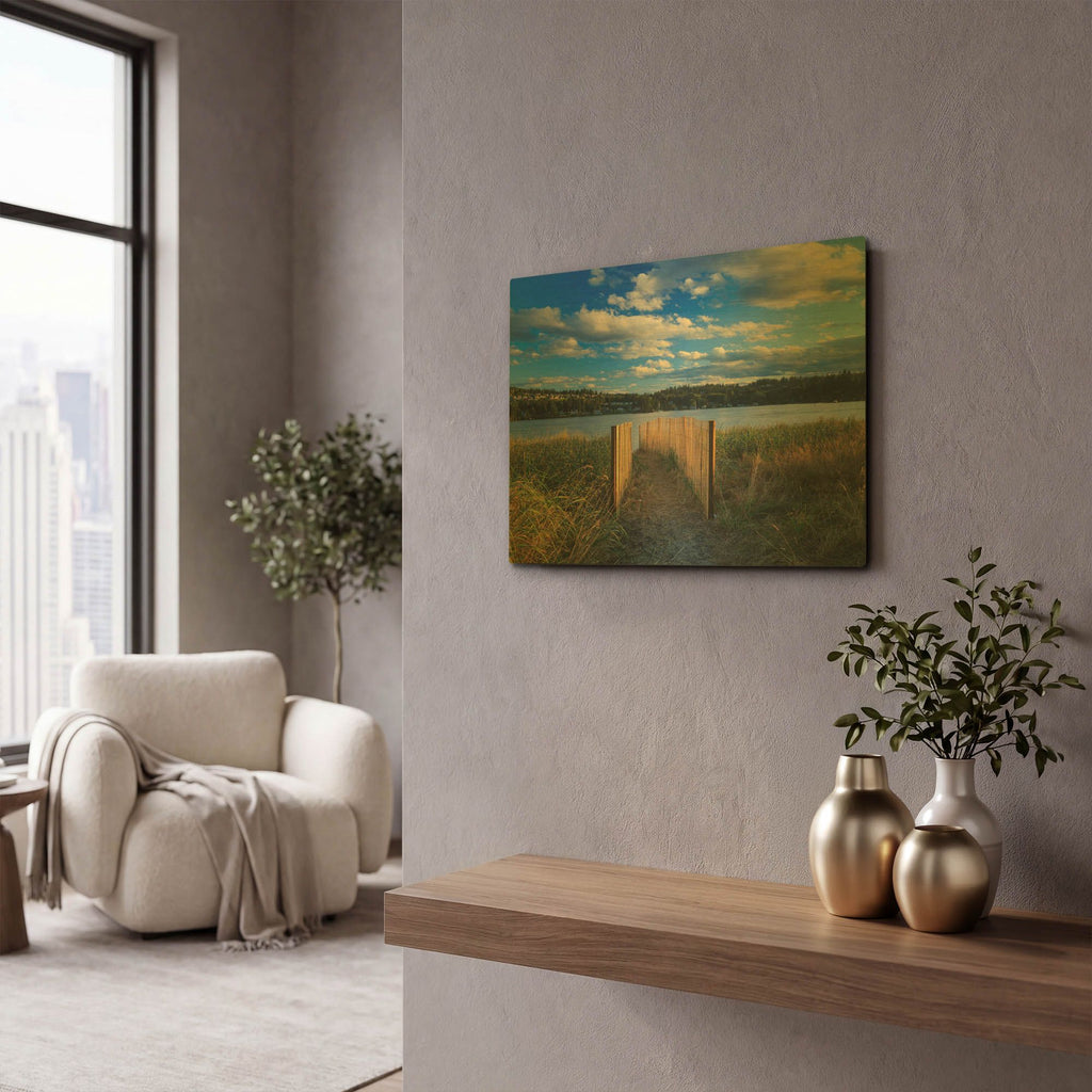 'Sunset at Port Ludlow' By Shawn/Corinne Severn Gold Metal Wall Art