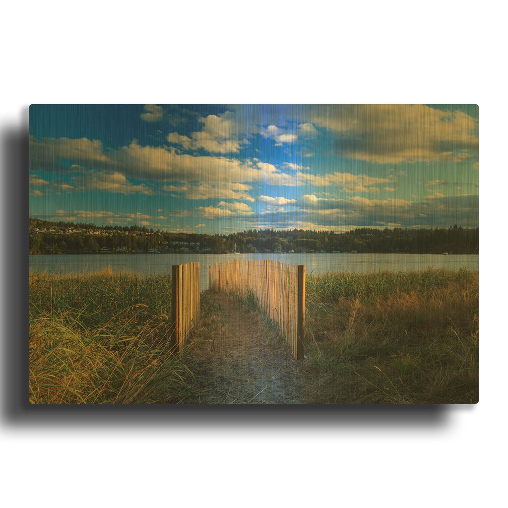 'Sunset at Port Ludlow' By Shawn/Corinne Severn Gold Metal Wall Art