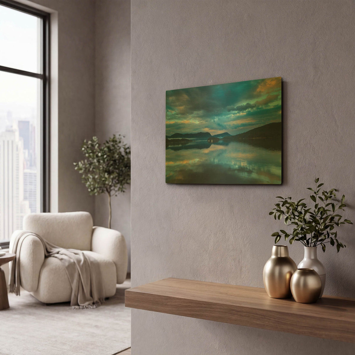 'Waiatt Bay Evening' By Shawn/Corinne Severn Gold Metal Wall Art
