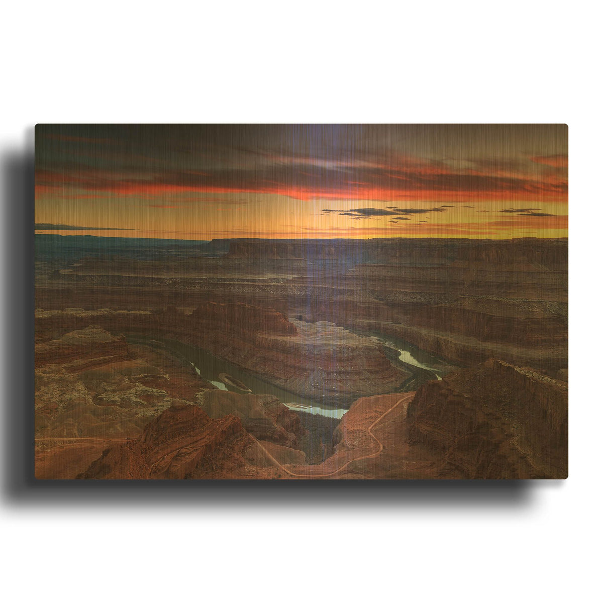 'Sunset at Dead Horse' By Shawn/Corinne Severn Gold Metal Wall Art