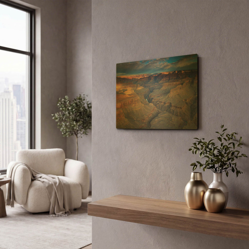 'Hiding the Colorado River' By Shawn/Corinne Severn Gold Metal Wall Art