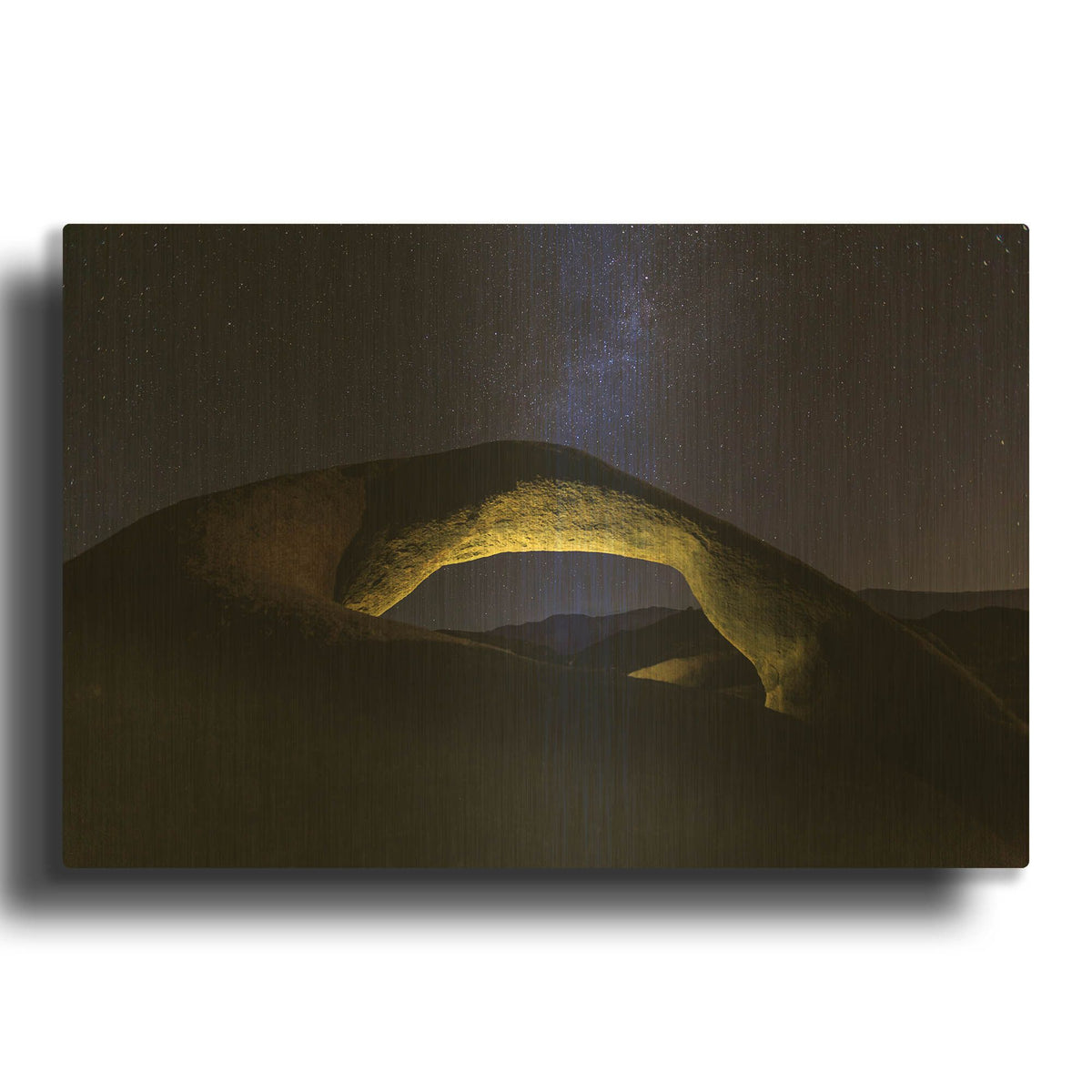 'Backlit Mobius Arch' By Shawn/Corinne Severn Gold Metal Wall Art