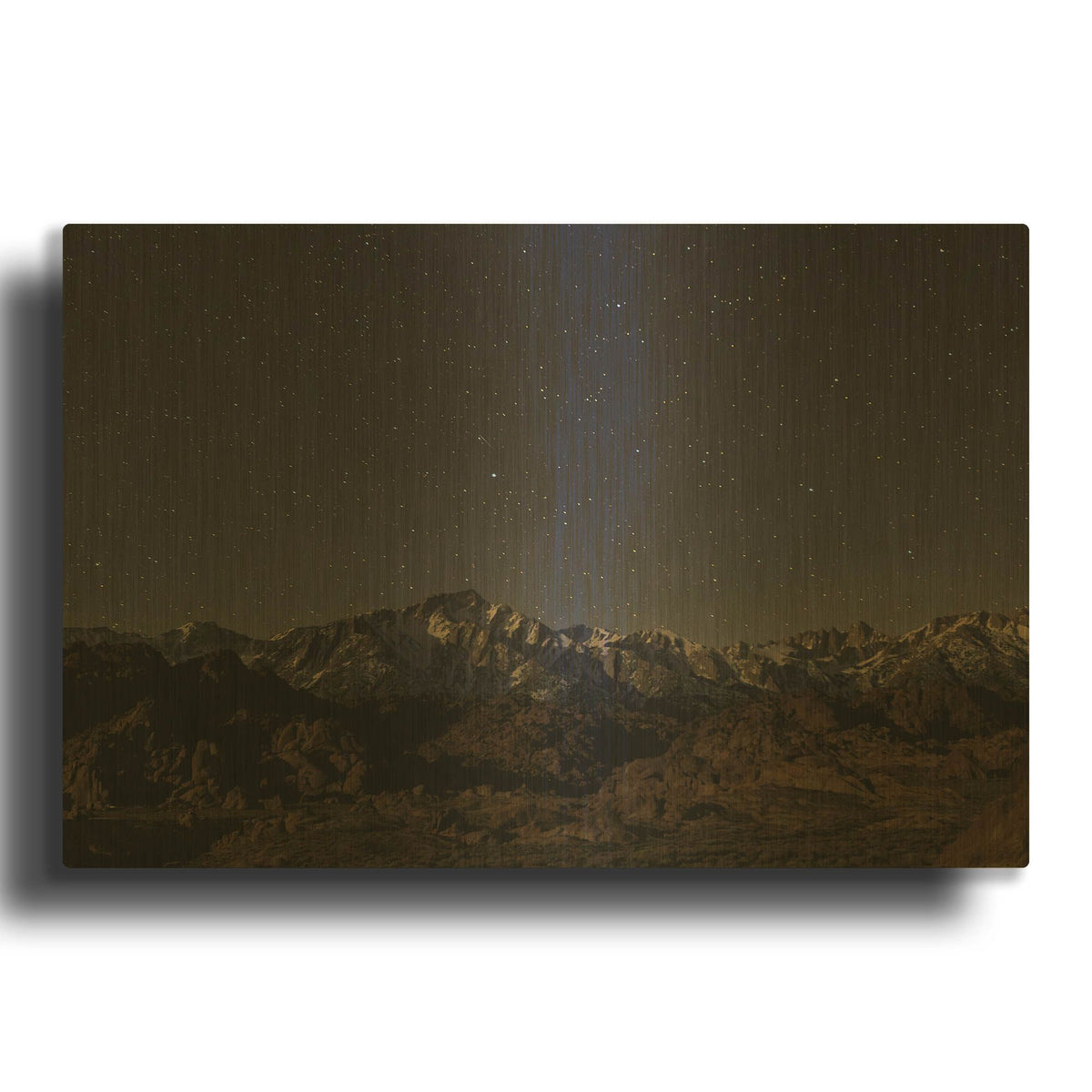 'Mount Whitney Moon & Stars' By Shawn/Corinne Severn Gold Metal Wall Art