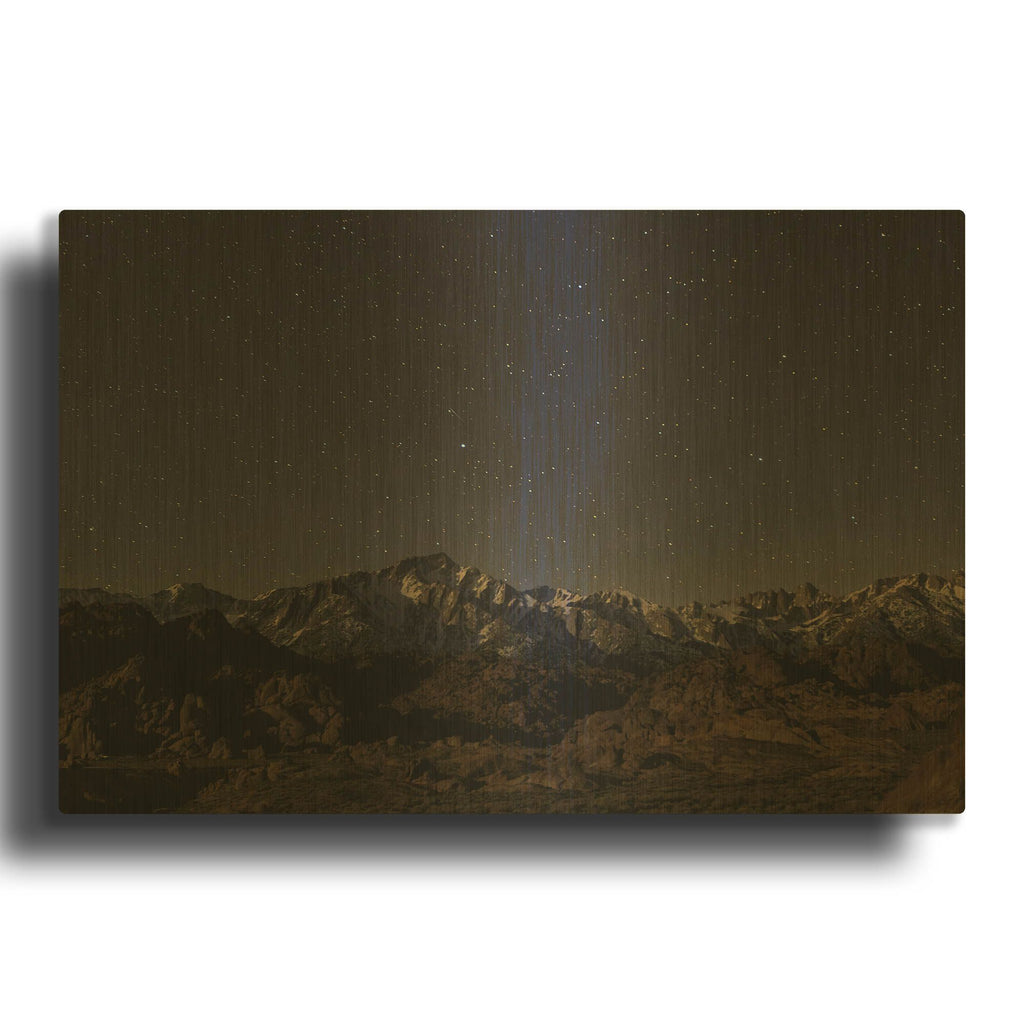 'Mount Whitney Moon & Stars' By Shawn/Corinne Severn Gold Metal Wall Art