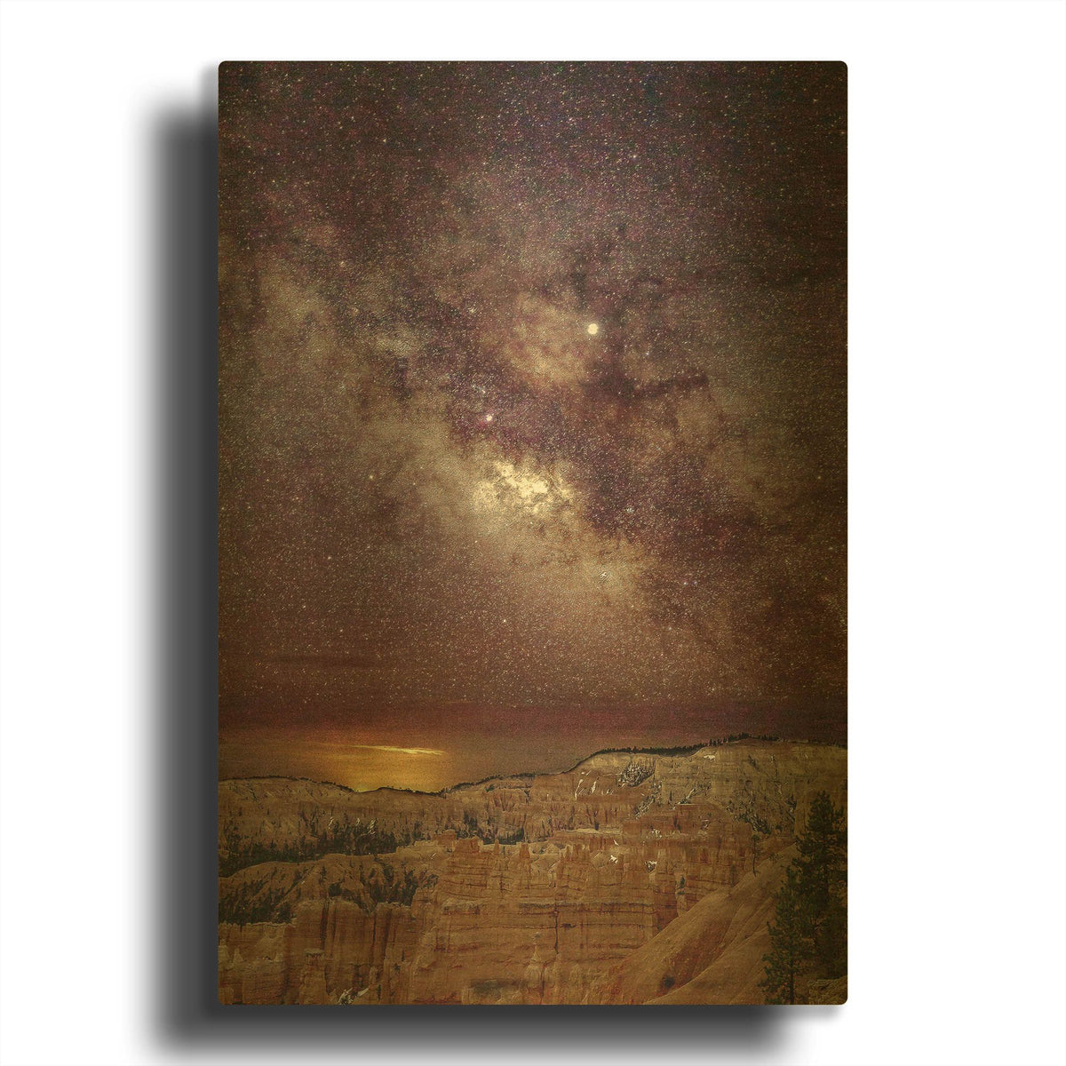'Milky Way over Bryce Canyon 2' By Shawn/Corinne Severn Gold Metal Wall Art
