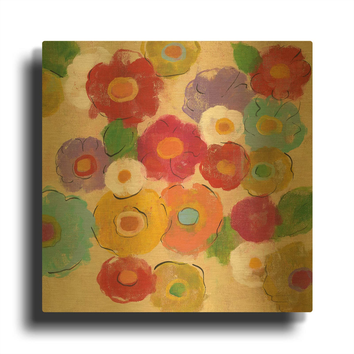 'Bohemian Bouquet II' By Silvia Vassileva Gold Metal Wall Art