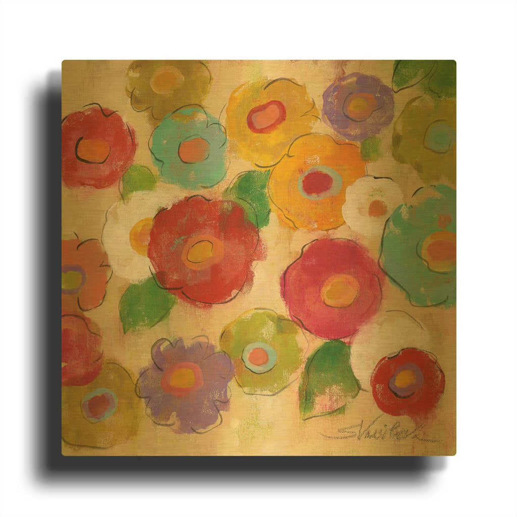 'Bohemian Bouquet III' By Silvia Vassileva Gold Metal Wall Art