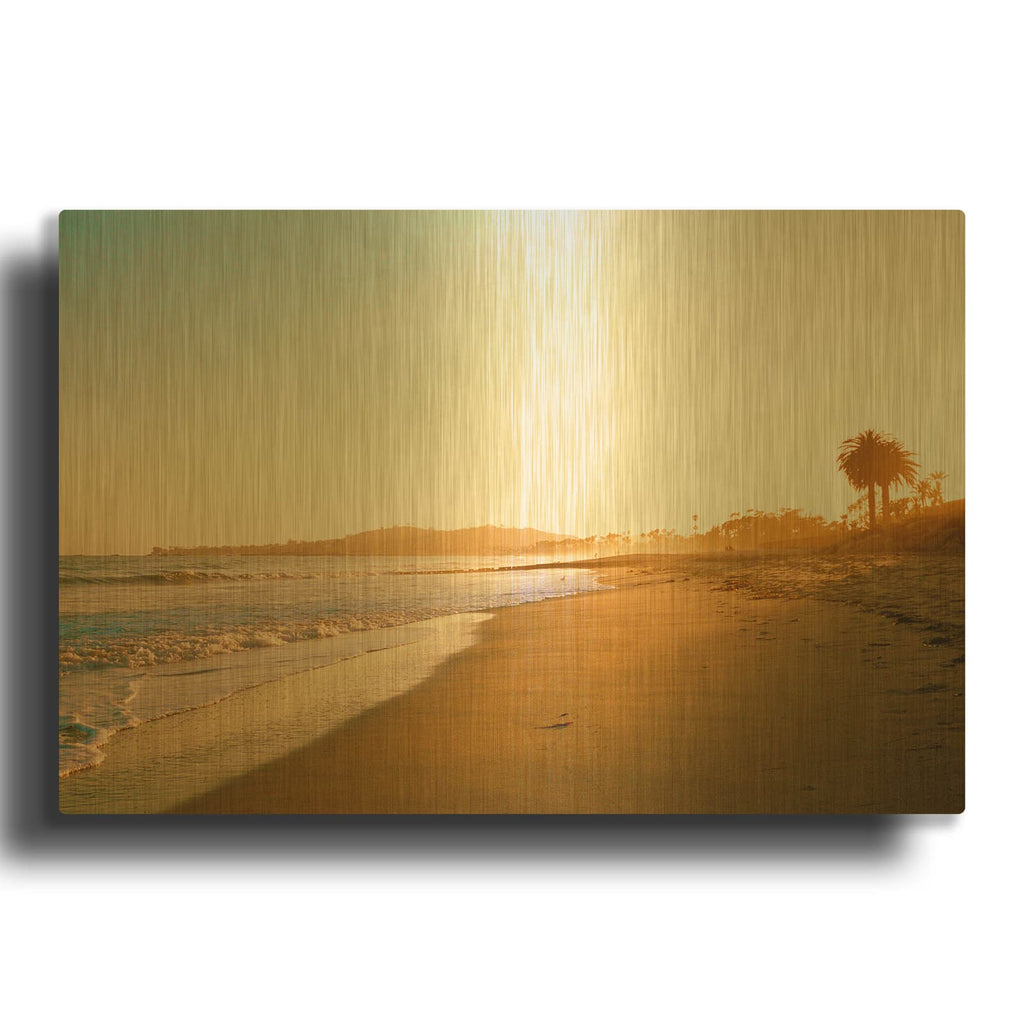'Sunset Surf' By Sol Rapson Gold Metal Wall Art