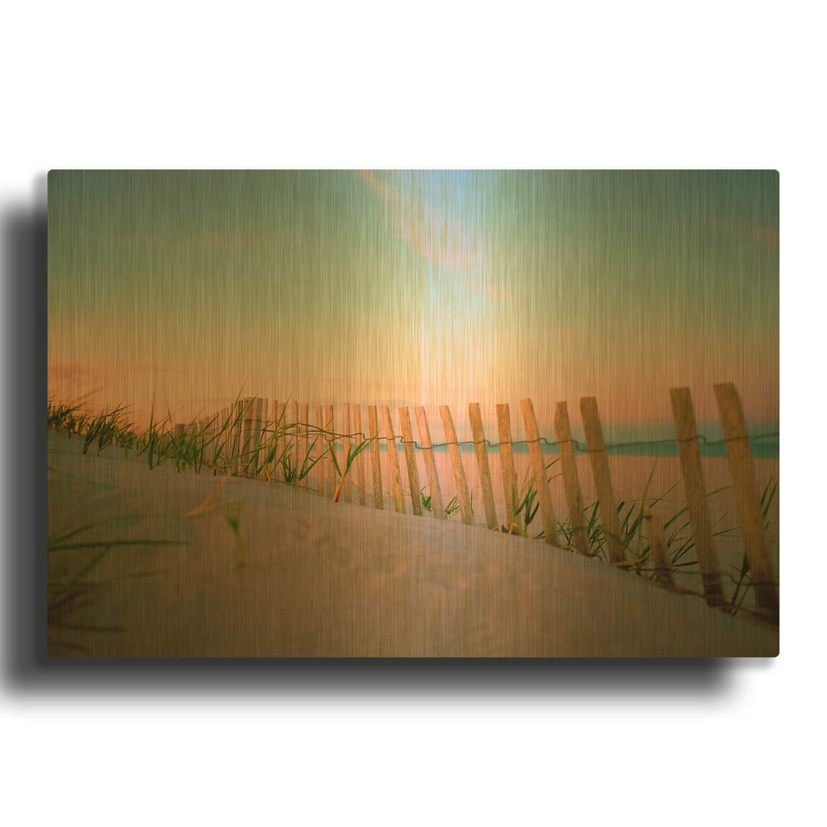 'Sunset By The Atlantic' By Sol Rapson Gold Metal Wall Art