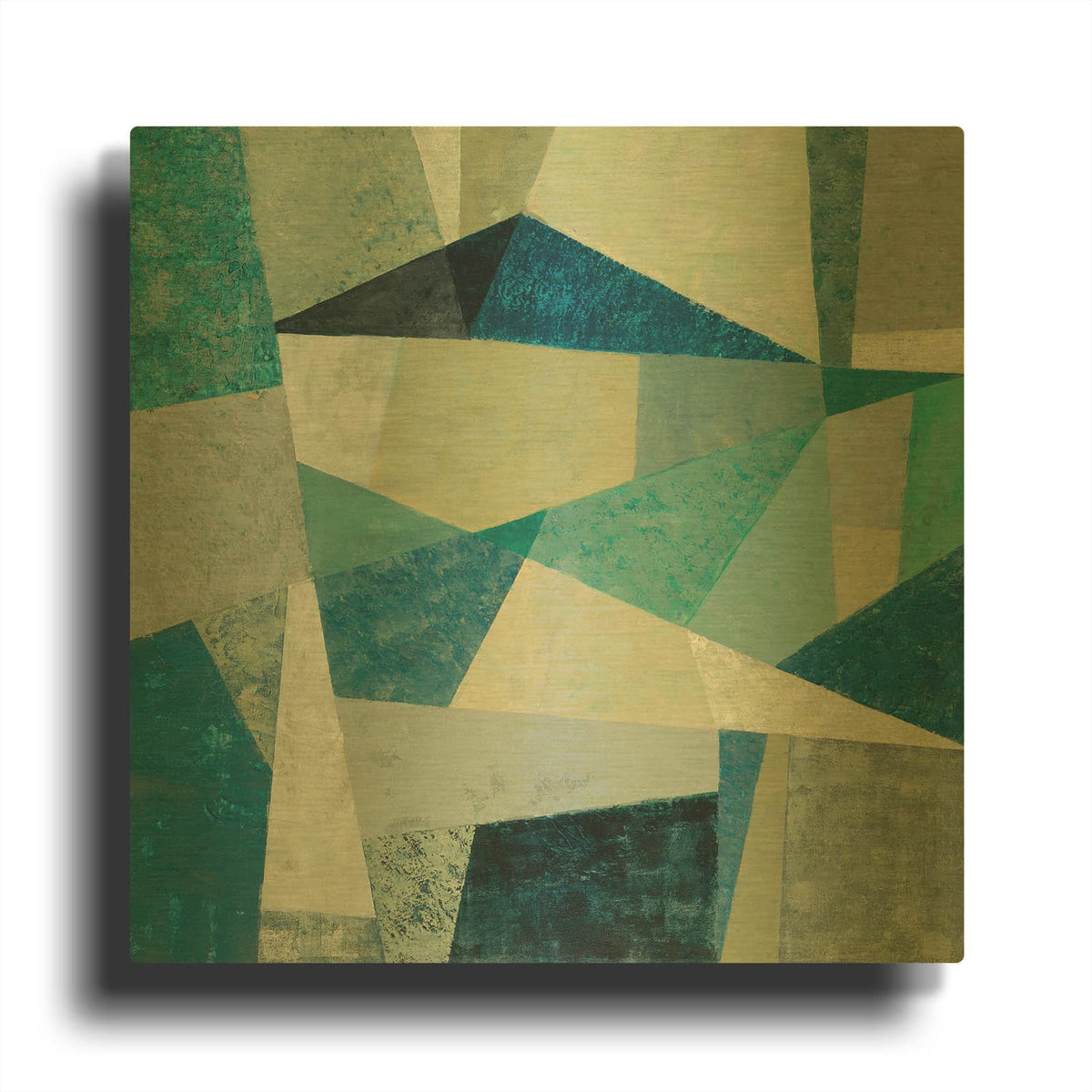 'Indigo Geo Metric' By Silvia Vassileva Gold Metal Wall Art