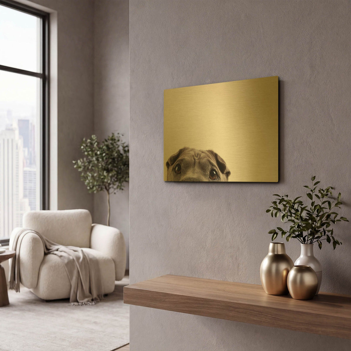 'Pelei' By Susan Sabo Gold Metal Wall Art