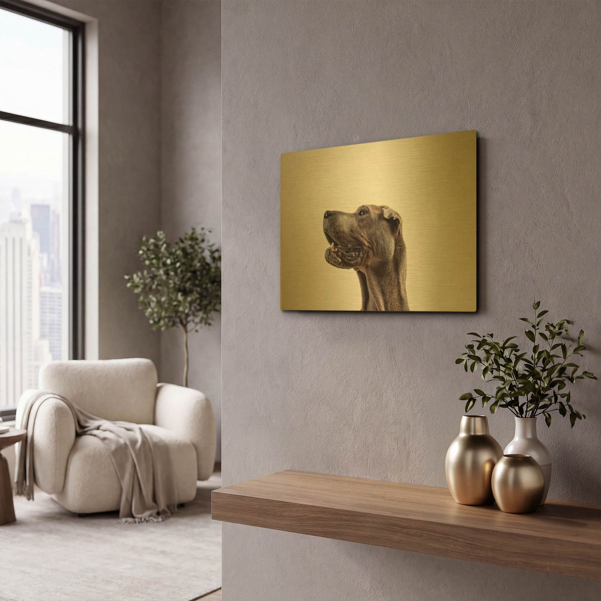 'Pelei in Profile' By Susan Sabo Gold Metal Wall Art