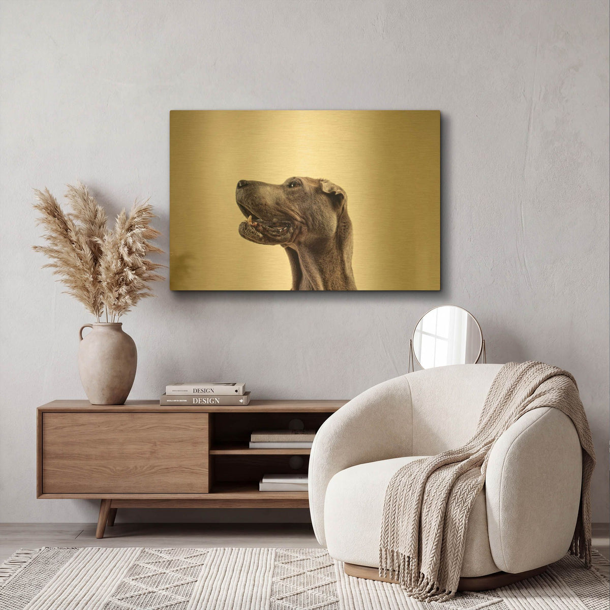 'Pelei in Profile' By Susan Sabo Gold Metal Wall Art