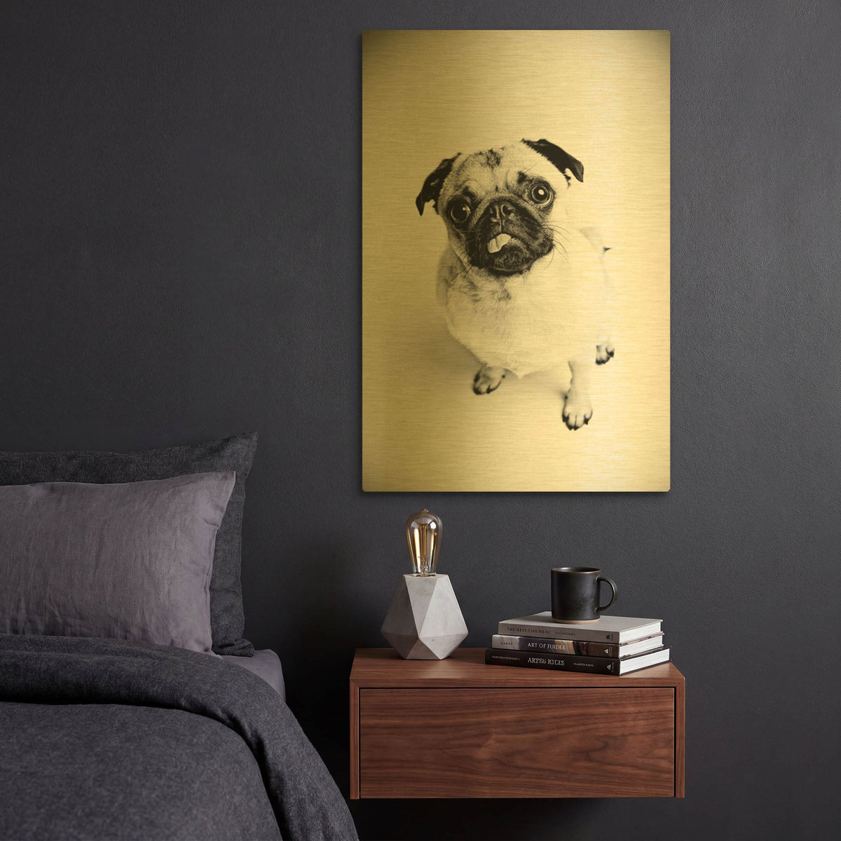 'Piggie 7' By Susan Sabo Gold Metal Wall Art