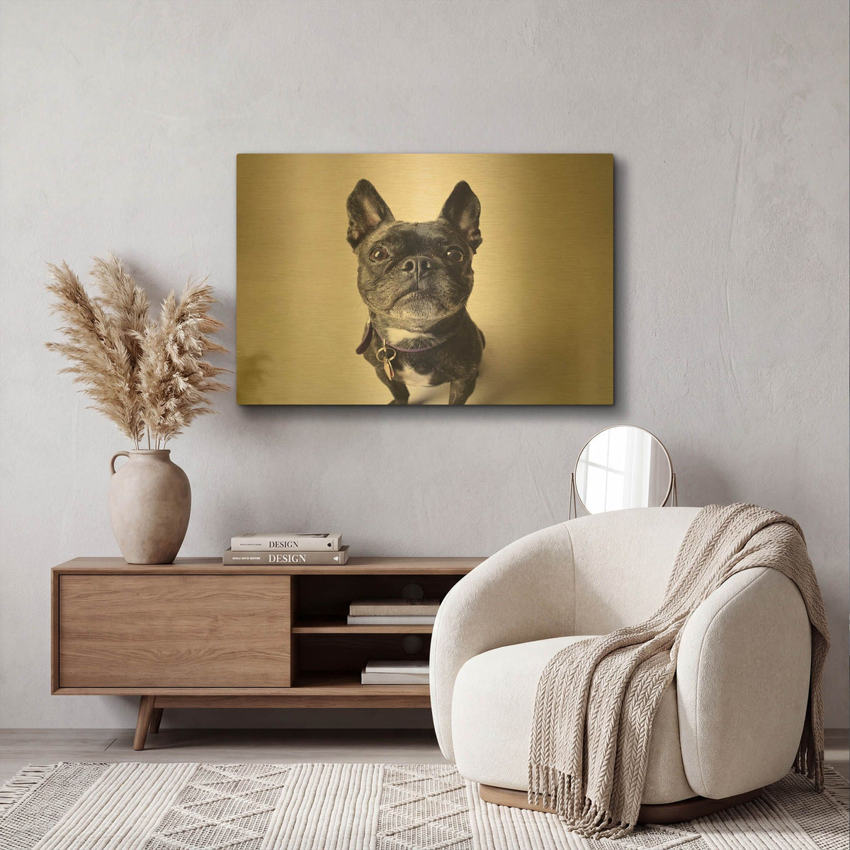 'Bailey' By Susan Sabo Gold Metal Wall Art