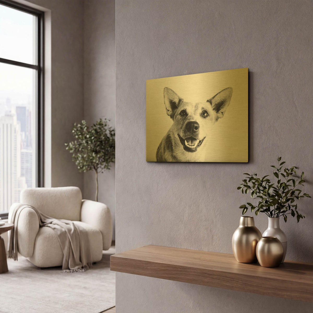 'Irma' By Susan Sabo Gold Metal Wall Art