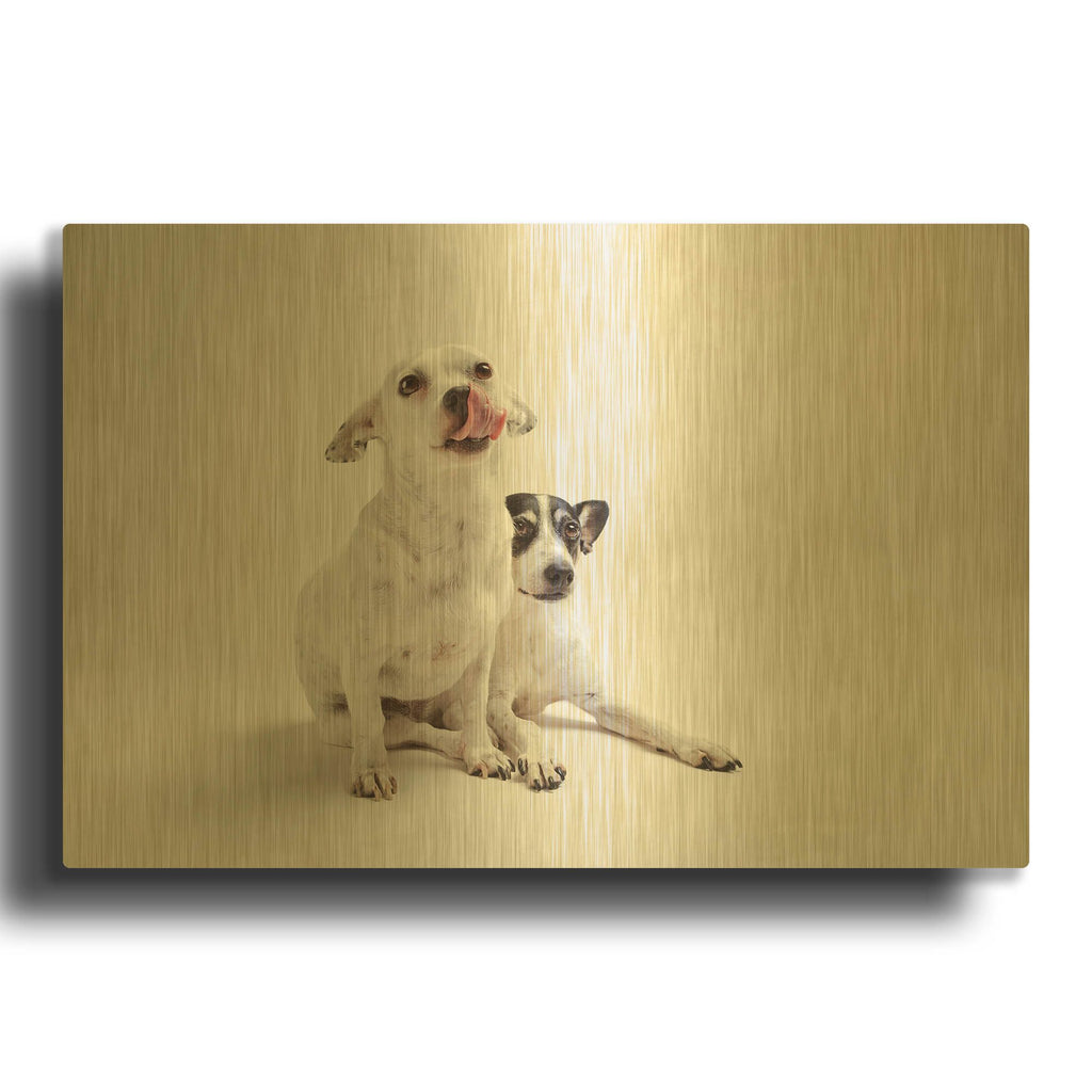'Mouse & Jack' By Susan Sabo Gold Metal Wall Art
