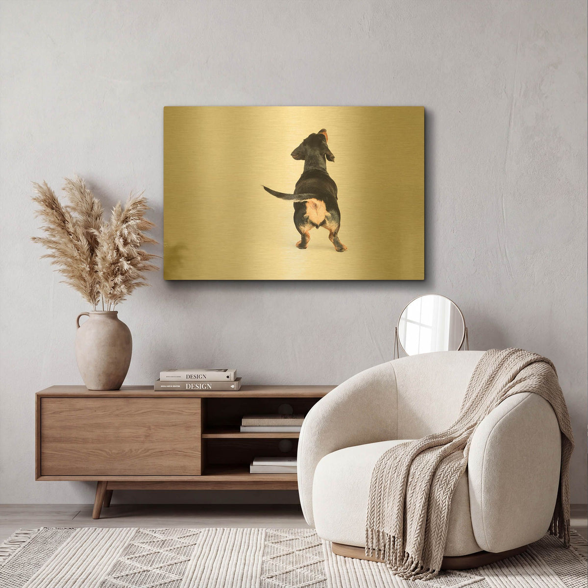 'The Butt' By Susan Sabo Gold Metal Wall Art