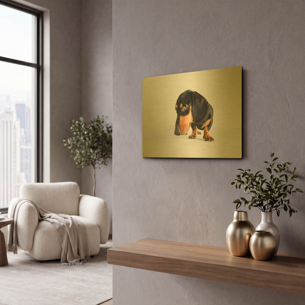 'Who Me' By Susan Sabo Gold Metal Wall Art