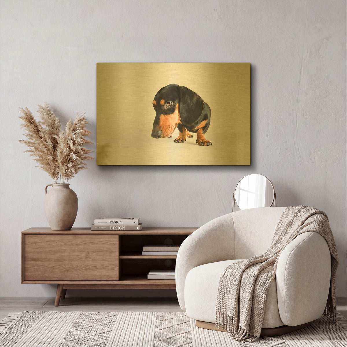 'Who Me' By Susan Sabo Gold Metal Wall Art