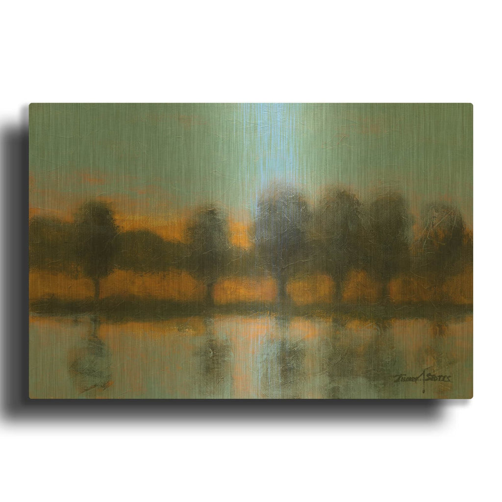'Line of Reflections' By Thomas Stotts Gold Metal Wall Art