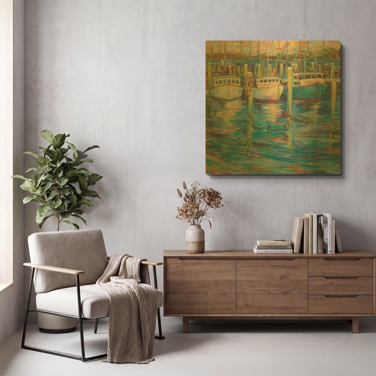 'Trio' By Jeanette Vertentes Gold Metal Wall Art