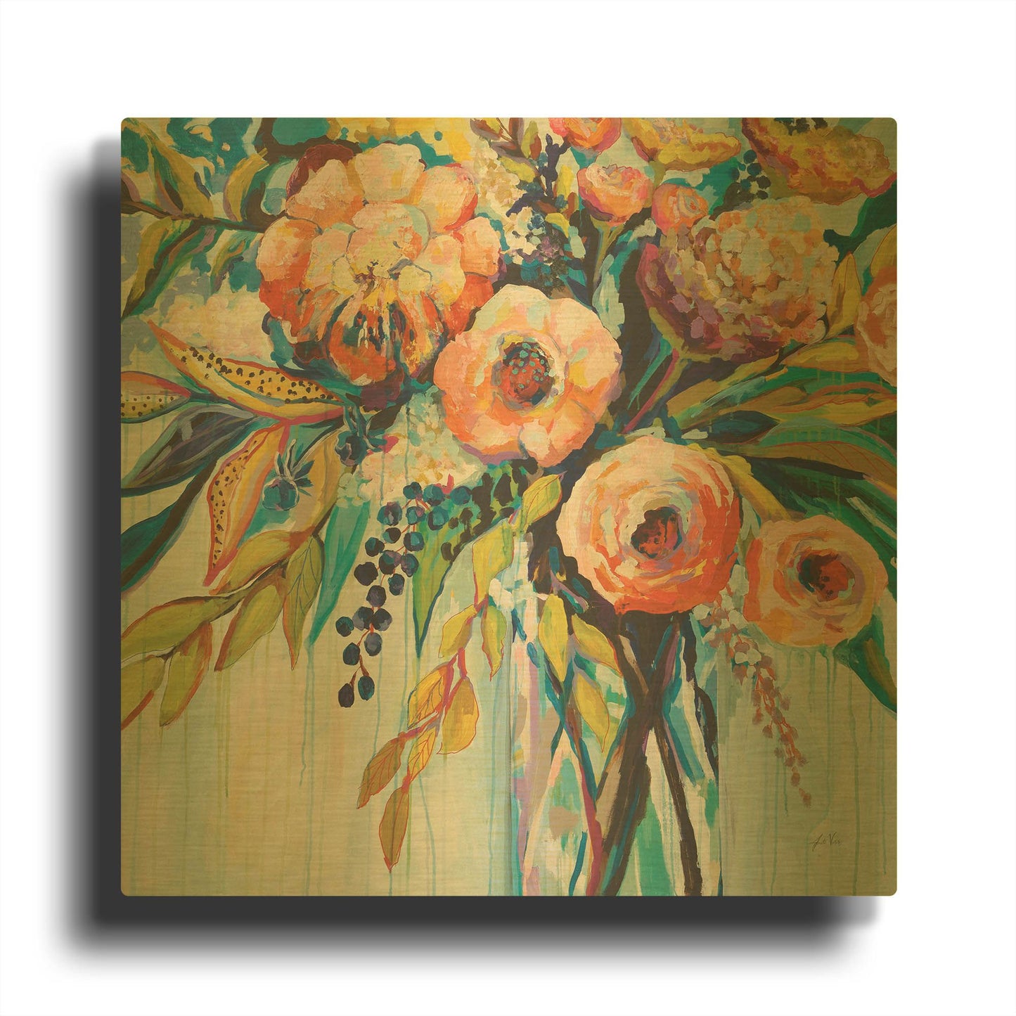'Color Celebration' By Jeanette Vertentes Gold Metal Wall Art