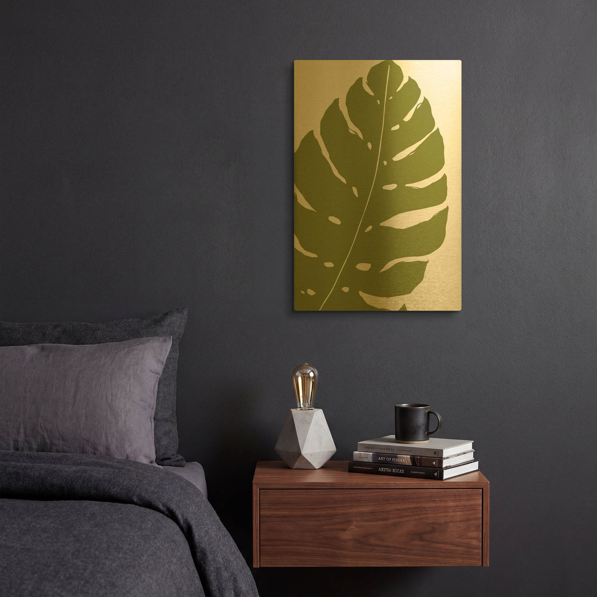 'Monstera' By Trish Sierer Gold Metal Wall Art