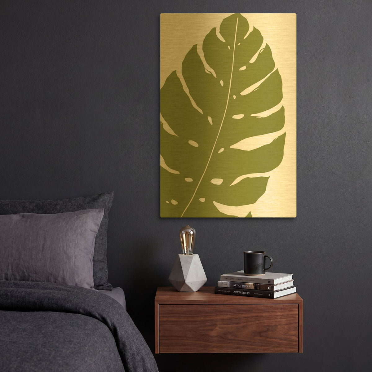 'Monstera' By Trish Sierer Gold Metal Wall Art
