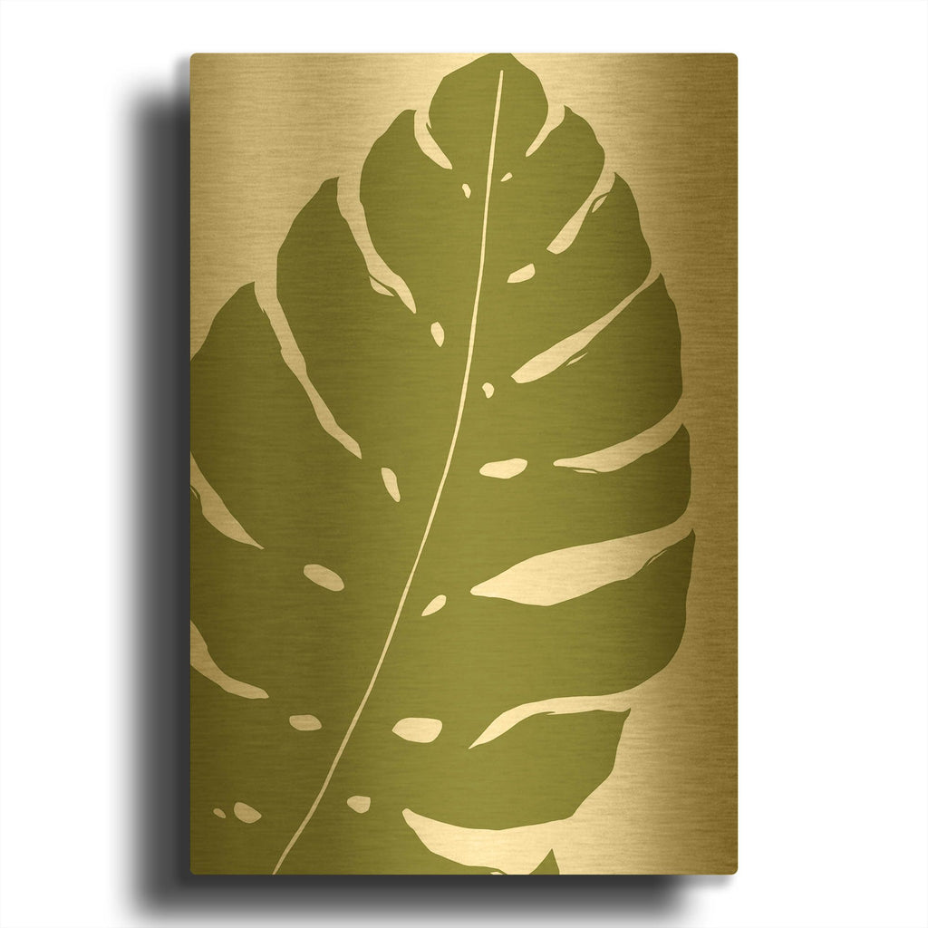 'Monstera' By Trish Sierer Gold Metal Wall Art