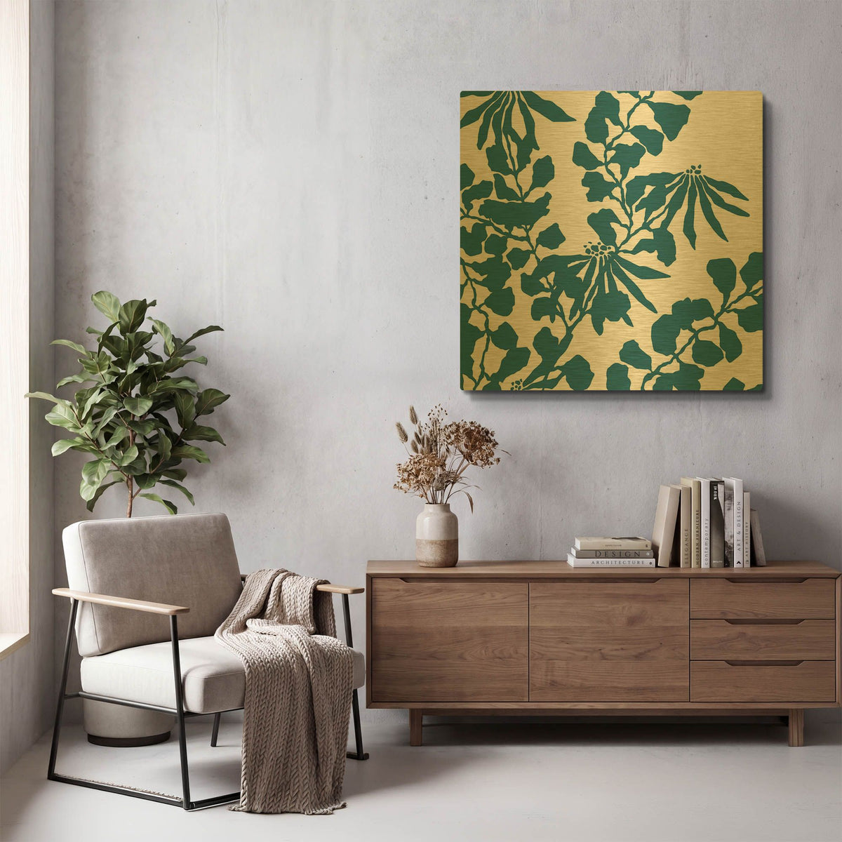'Trumpetvine' By Trish Sierer Gold Metal Wall Art