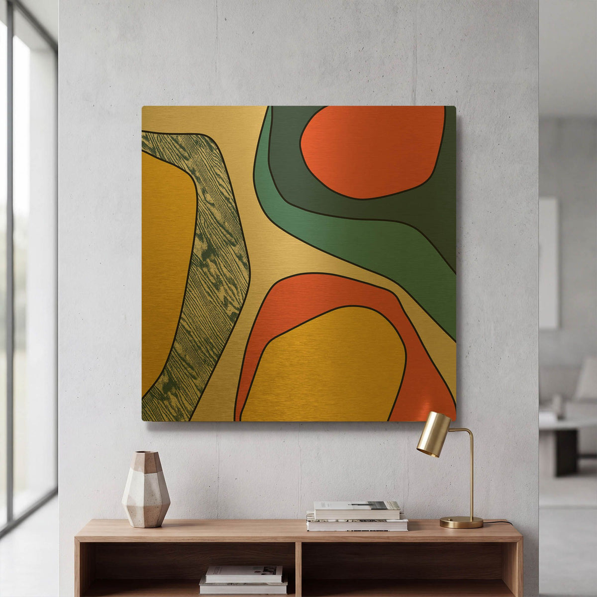 'Wood' By Trish Sierer Gold Metal Wall Art
