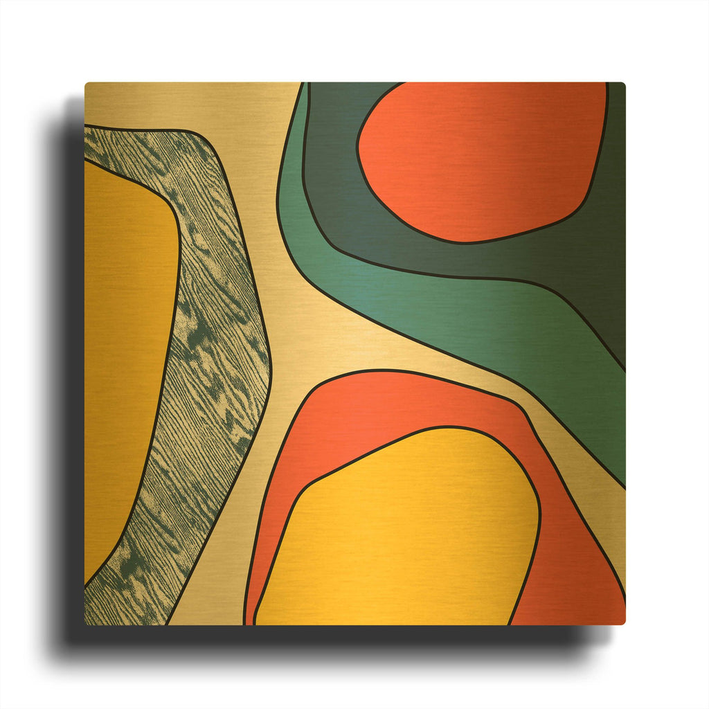 'Wood' By Trish Sierer Gold Metal Wall Art