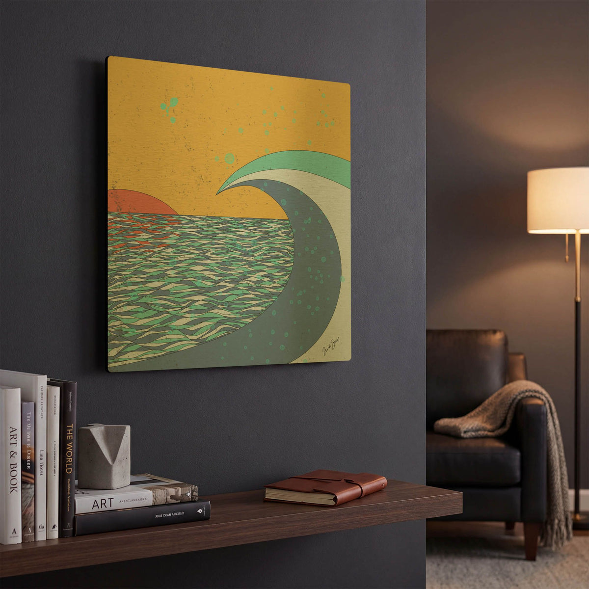 'Big Wave' By Trish Sierer Gold Metal Wall Art
