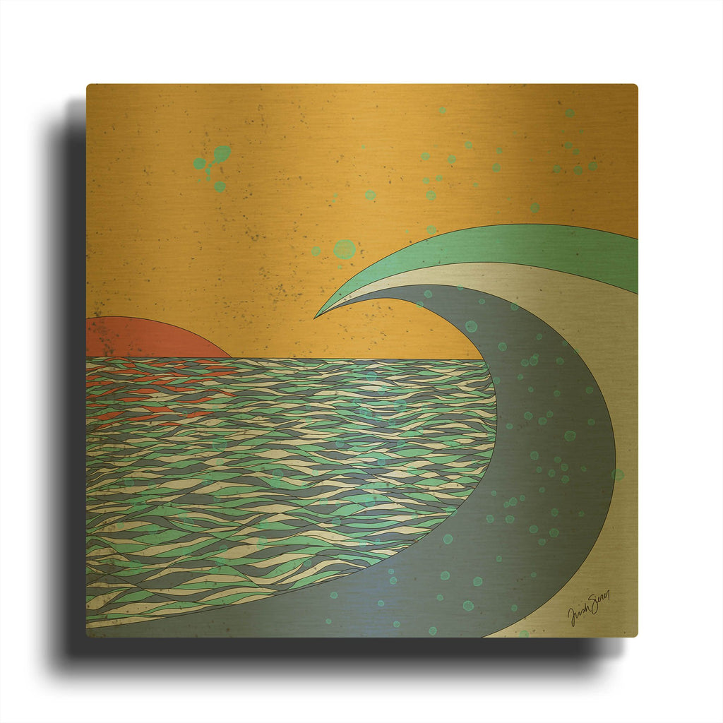 'Big Wave' By Trish Sierer Gold Metal Wall Art