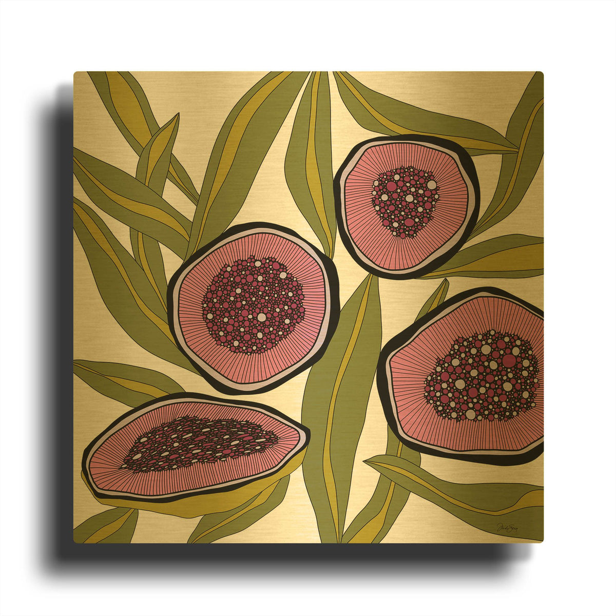 'Bloom Burst' By Trish Sierer Gold Metal Wall Art