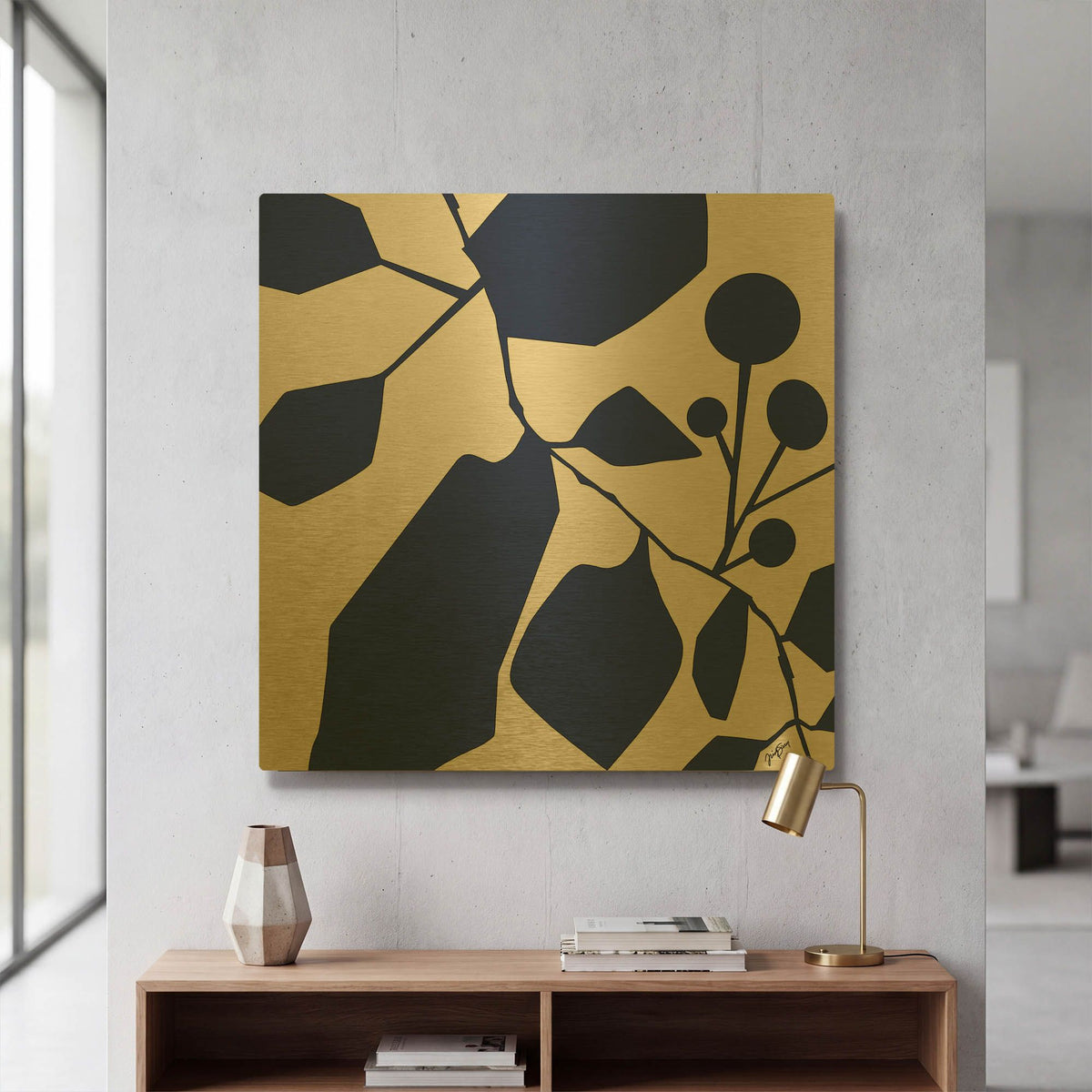 'Blue Hawaii' By Trish Sierer Gold Metal Wall Art