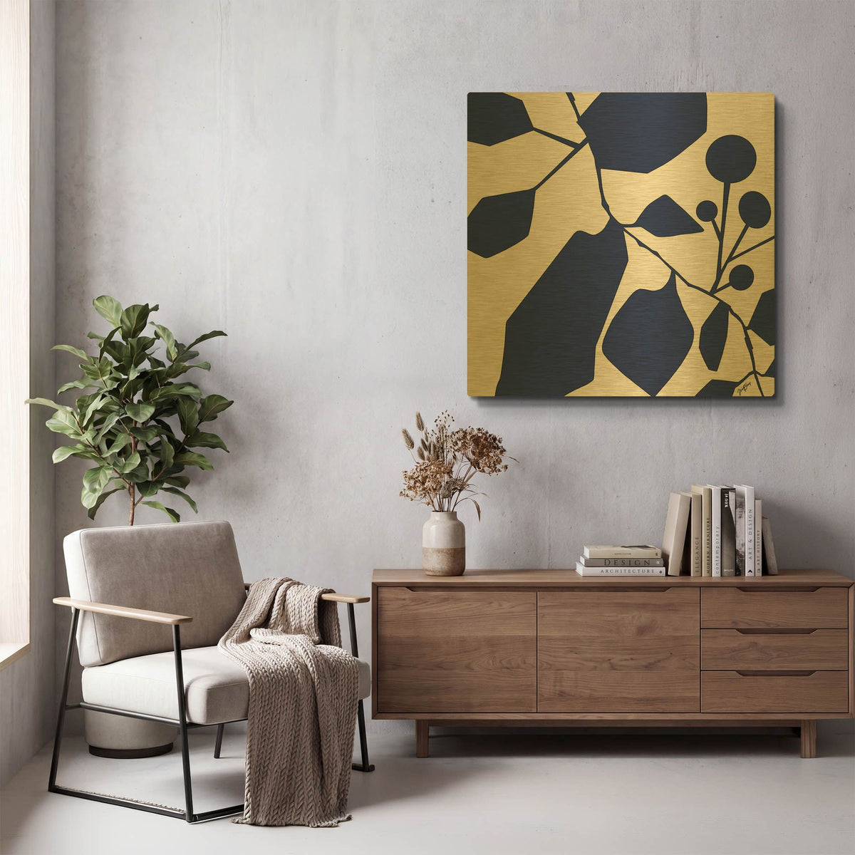'Blue Hawaii' By Trish Sierer Gold Metal Wall Art