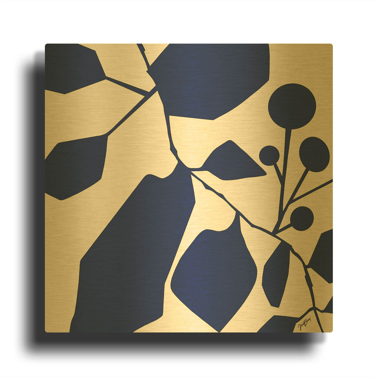 'Blue Hawaii' By Trish Sierer Gold Metal Wall Art