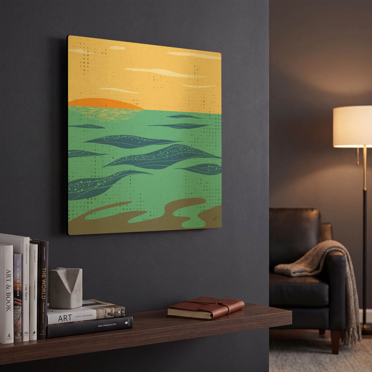 'Calm Surf' By Trish Sierer Gold Metal Wall Art