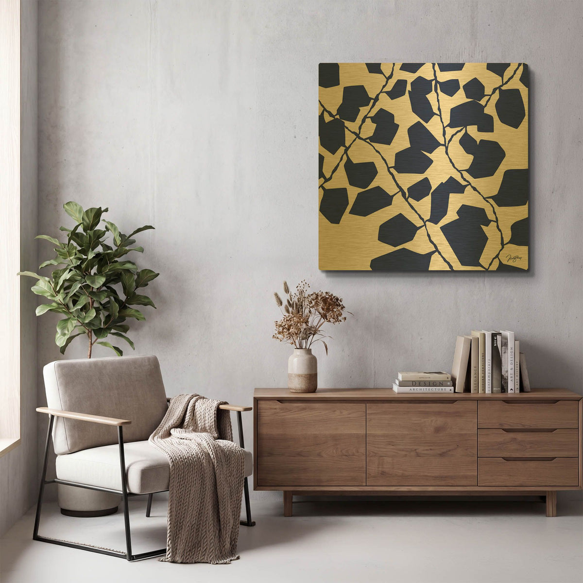 'Night Shade' By Trish Sierer Gold Metal Wall Art