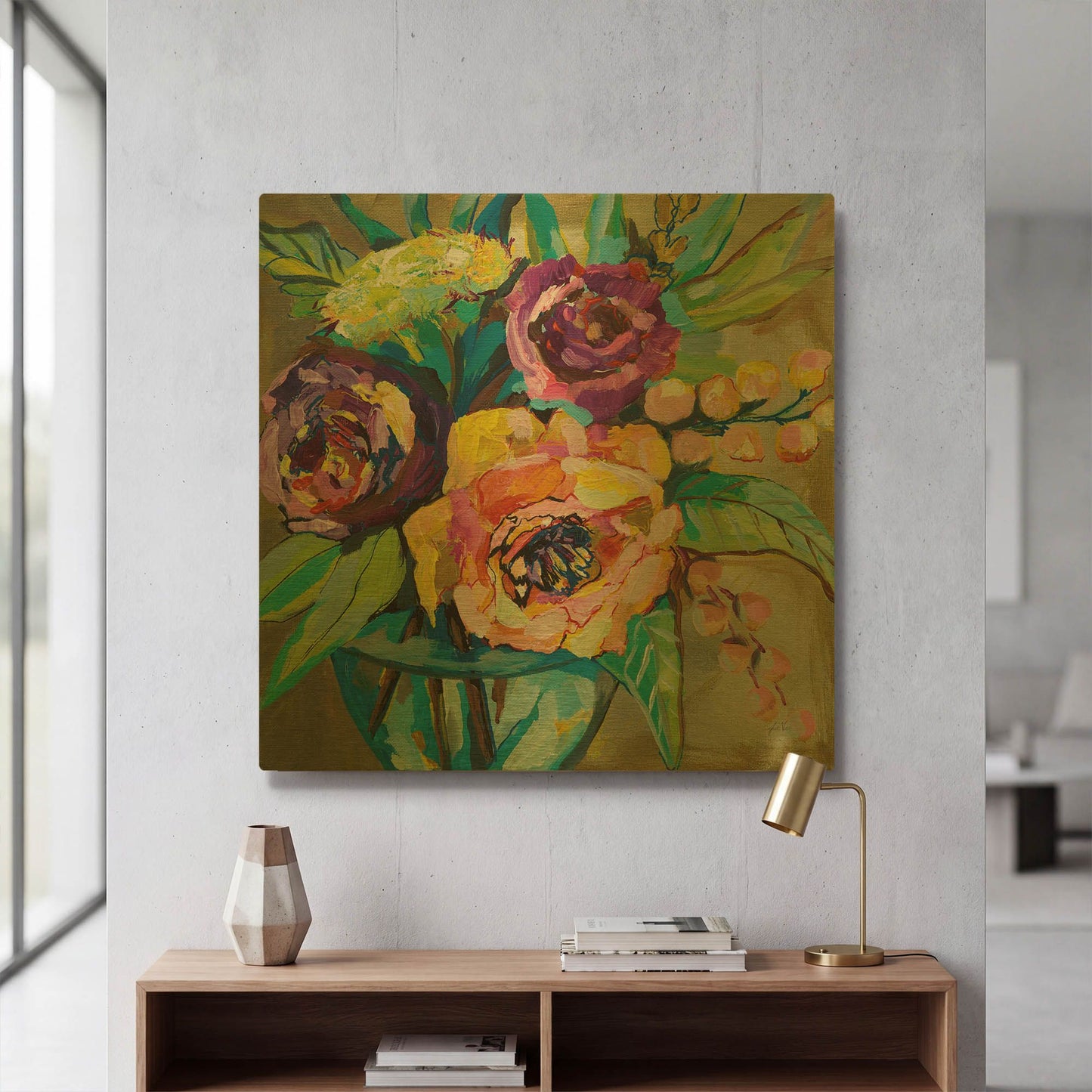 'Coffee Break' By Jeanette Vertentes Gold Metal Wall Art